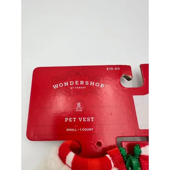 Faux Shearling Zipper with Trim Fleece Dog Vest Wondershop Cream Size Small NEW - Picture 6 of 9